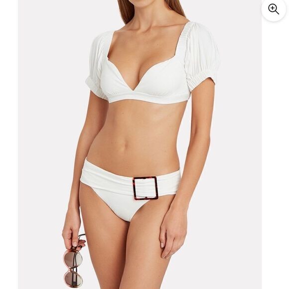 WEWEREWHAT  Annie Belted White Bikini Bottoms.Size XS - Picture 2 of 10